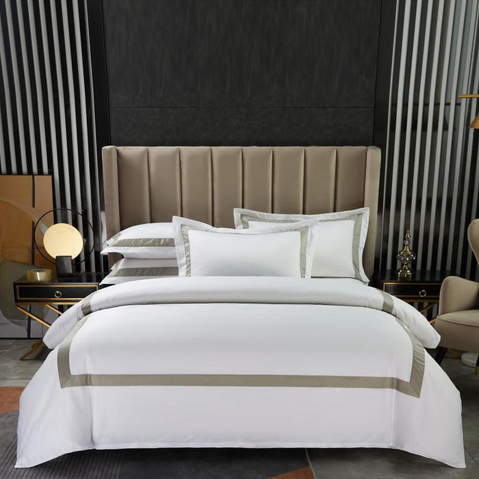 Bordered Hotel Cotton Bedding Set