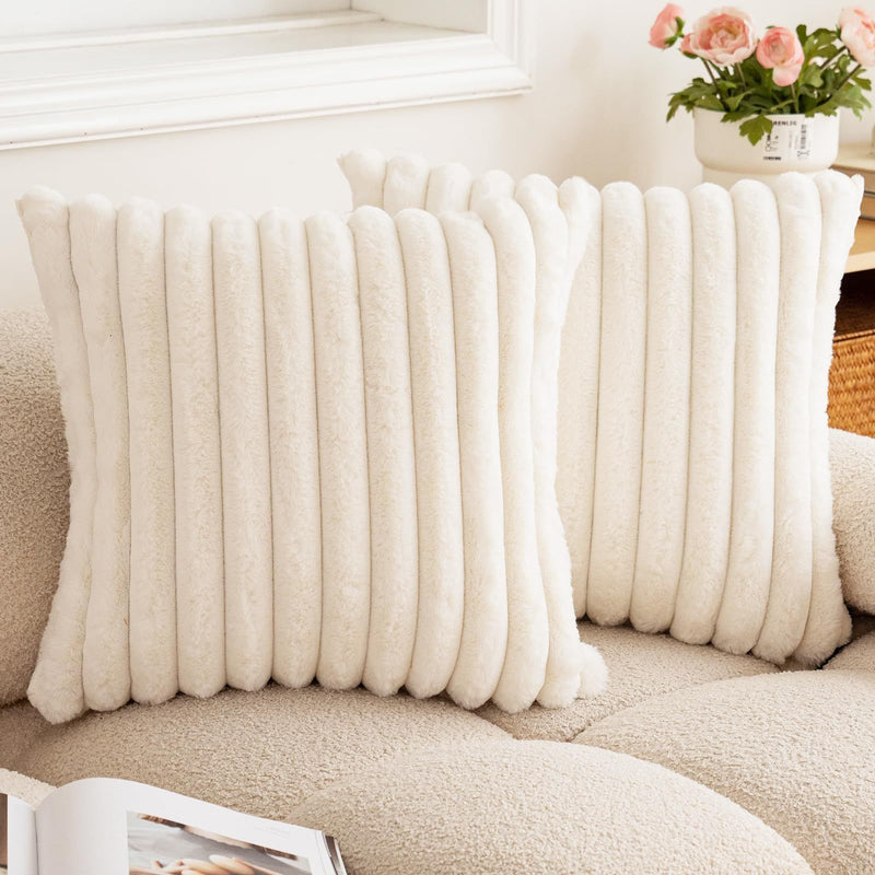 Ruched Plush Cushion Cover