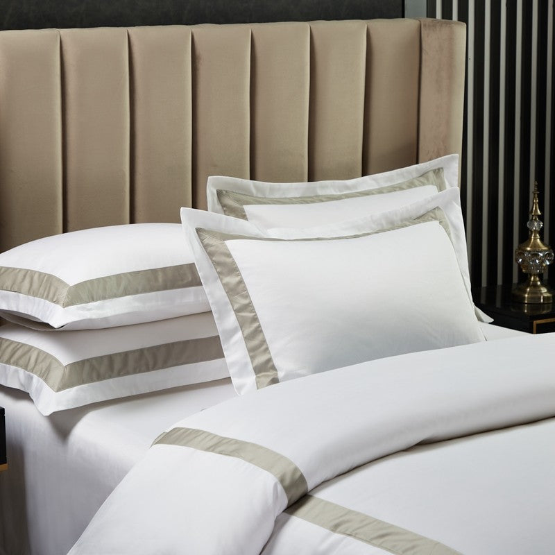 Bordered Hotel Cotton Bedding Set