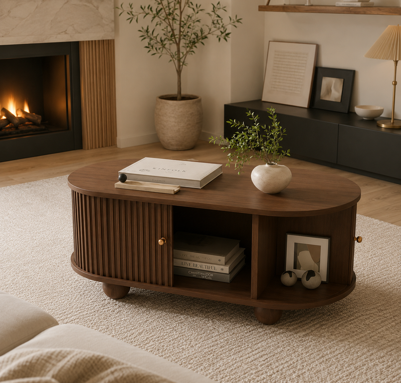 Fluted Oval Coffee Table