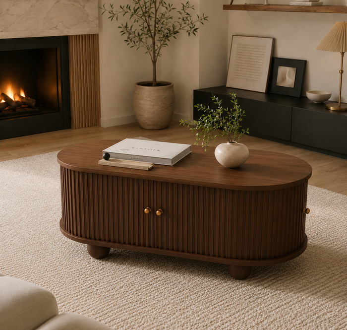Fluted Oval Coffee Table