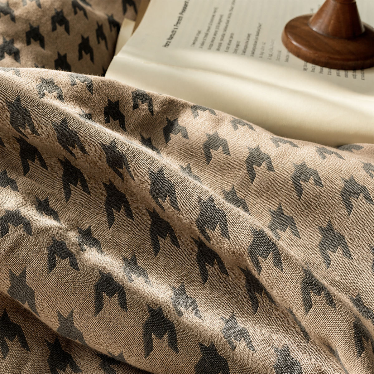 Houndstooth Double-Layer Cotton Bedding Set