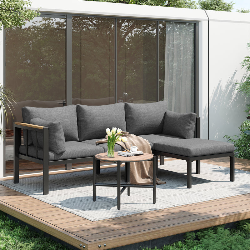 Modern Corner Lounge Set with Footstool