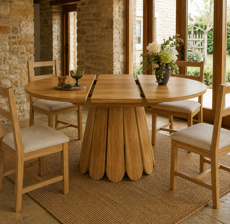 Extendable Round Dining Table