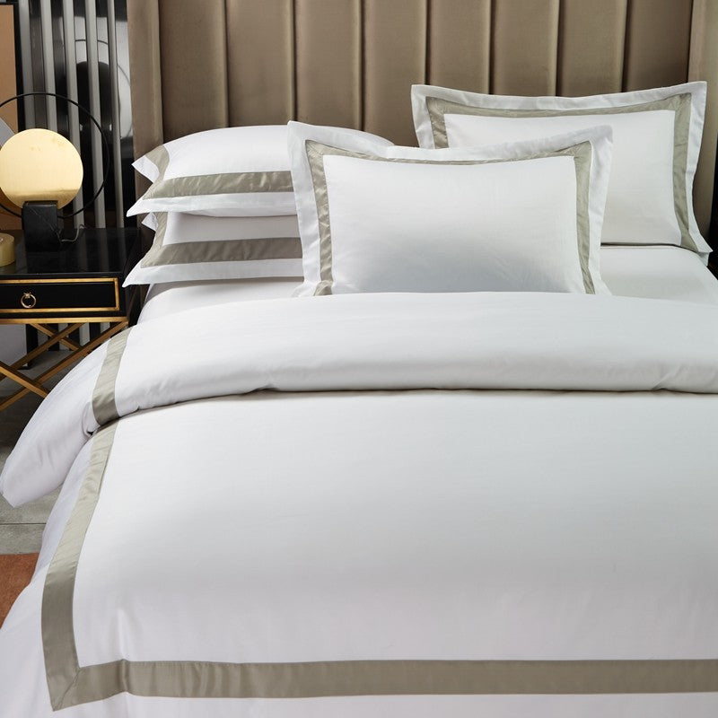 Bordered Hotel Cotton Bedding Set
