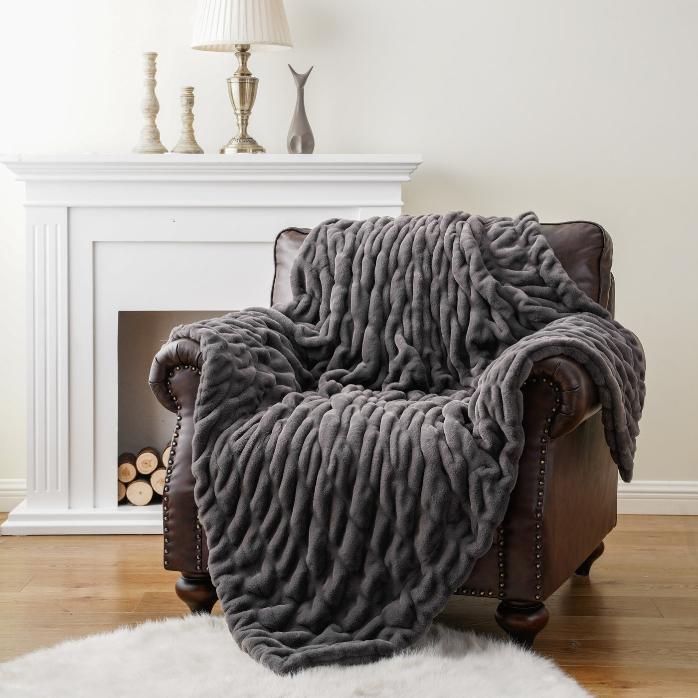 Ruched Plush Blanket