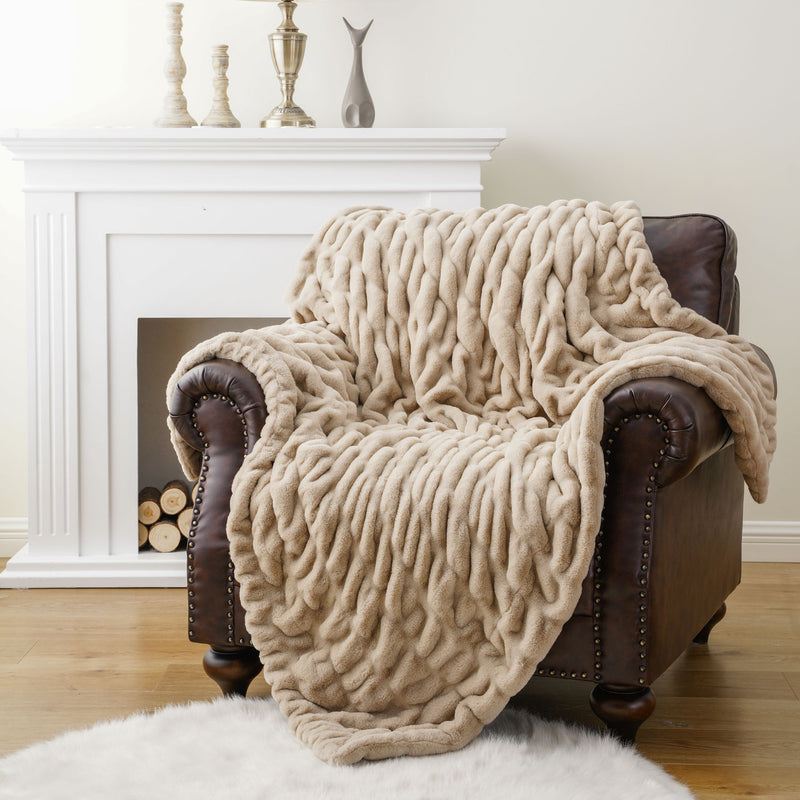 Ruched Plush Blanket