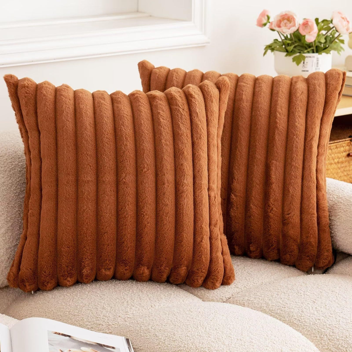 Ruched Plush Cushion Cover