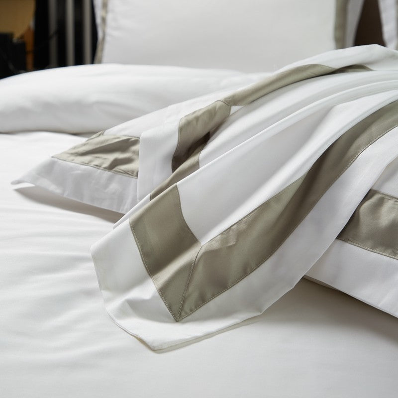 Bordered Hotel Cotton Bedding Set