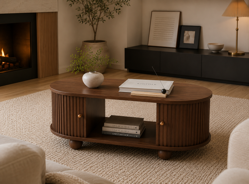 Fluted Oval Coffee Table