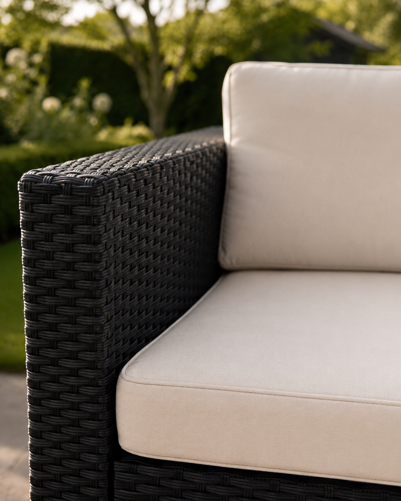 Black – VOLKE Rattan Corner Lounge Set, detail