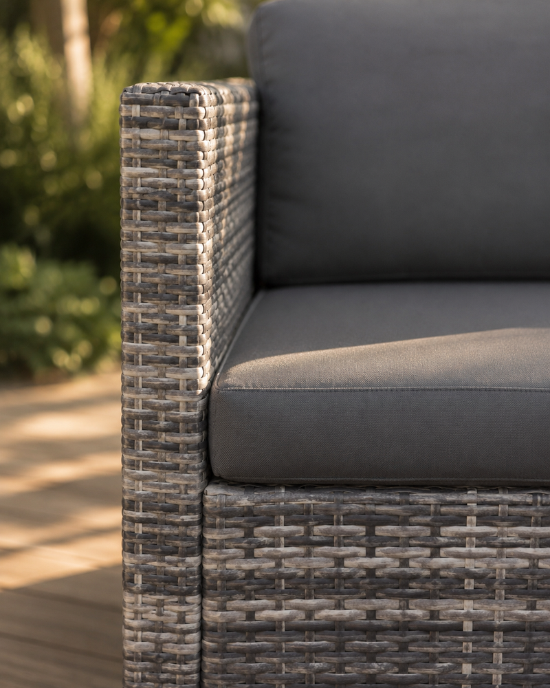 Grey – VOLKE Rattan Corner Lounge Set, detail