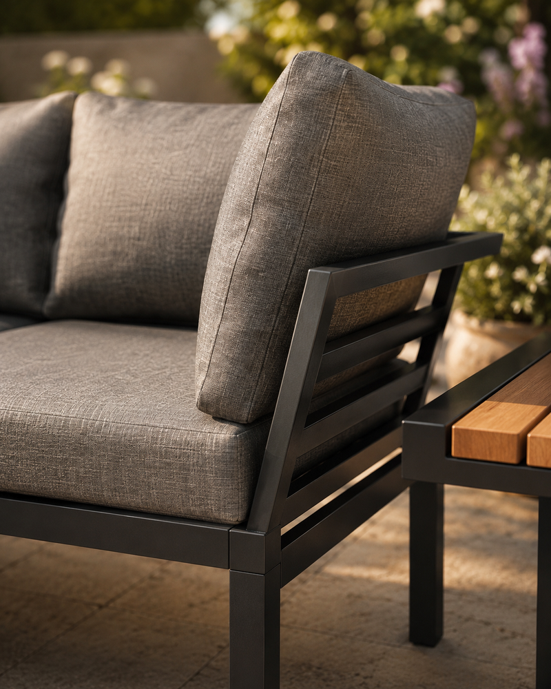 Two-Sofa Garden Set with Ottoman