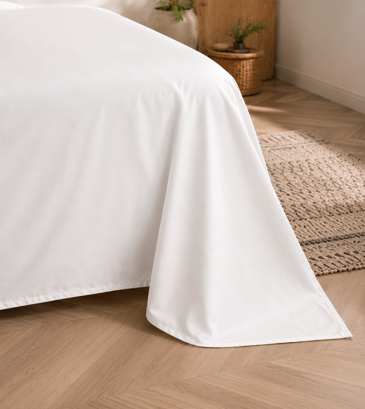 Relaxed cotton bedding set, folded detail