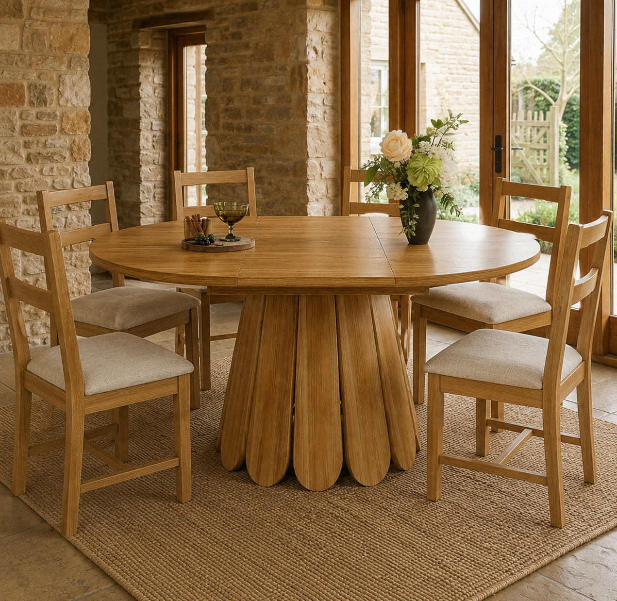 Extendable Round Dining Table
