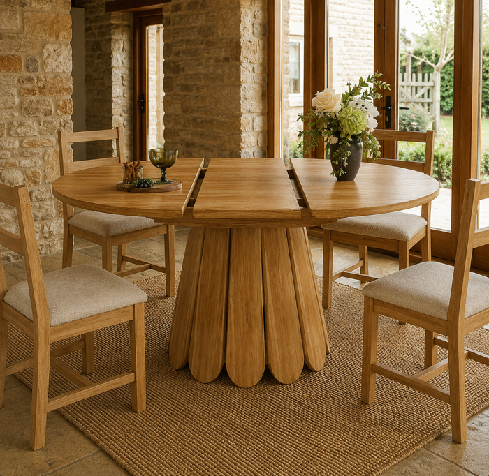 Extendable Round Dining Table
